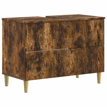 Set di armadietti da bagno in 3 pezzi DELFT Rovere Fumo