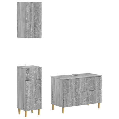 Set di armadietti da bagno in 3 pezzi DELFT Sonoma grigio