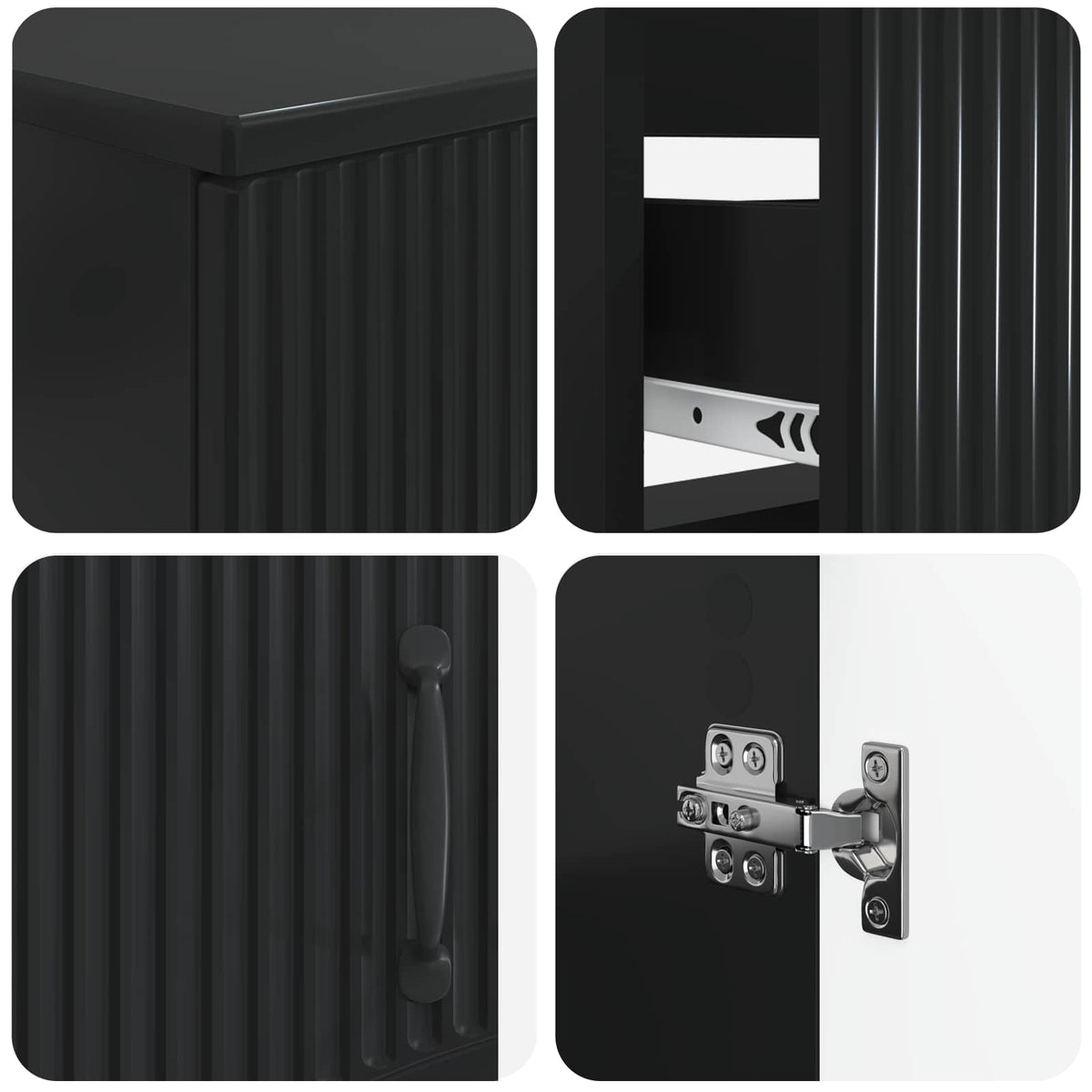 Set di armadietti da bagno in 3 pezzi HOORN Nero