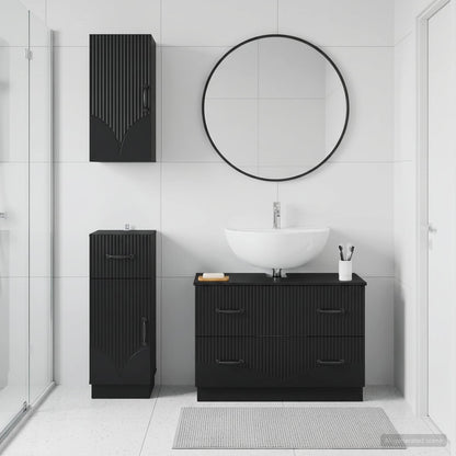 Set di armadietti da bagno in 3 pezzi HOORN Nero