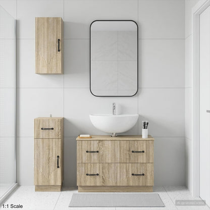 Set di armadietti da bagno in 3 pezzi HOORN Rovere Sonoma