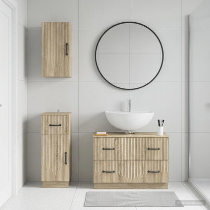 Set di armadietti da bagno in 3 pezzi HOORN Rovere Sonoma