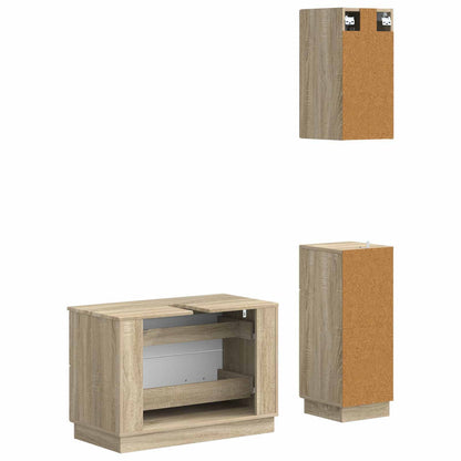 Set di armadietti da bagno in 3 pezzi HOORN Rovere Sonoma