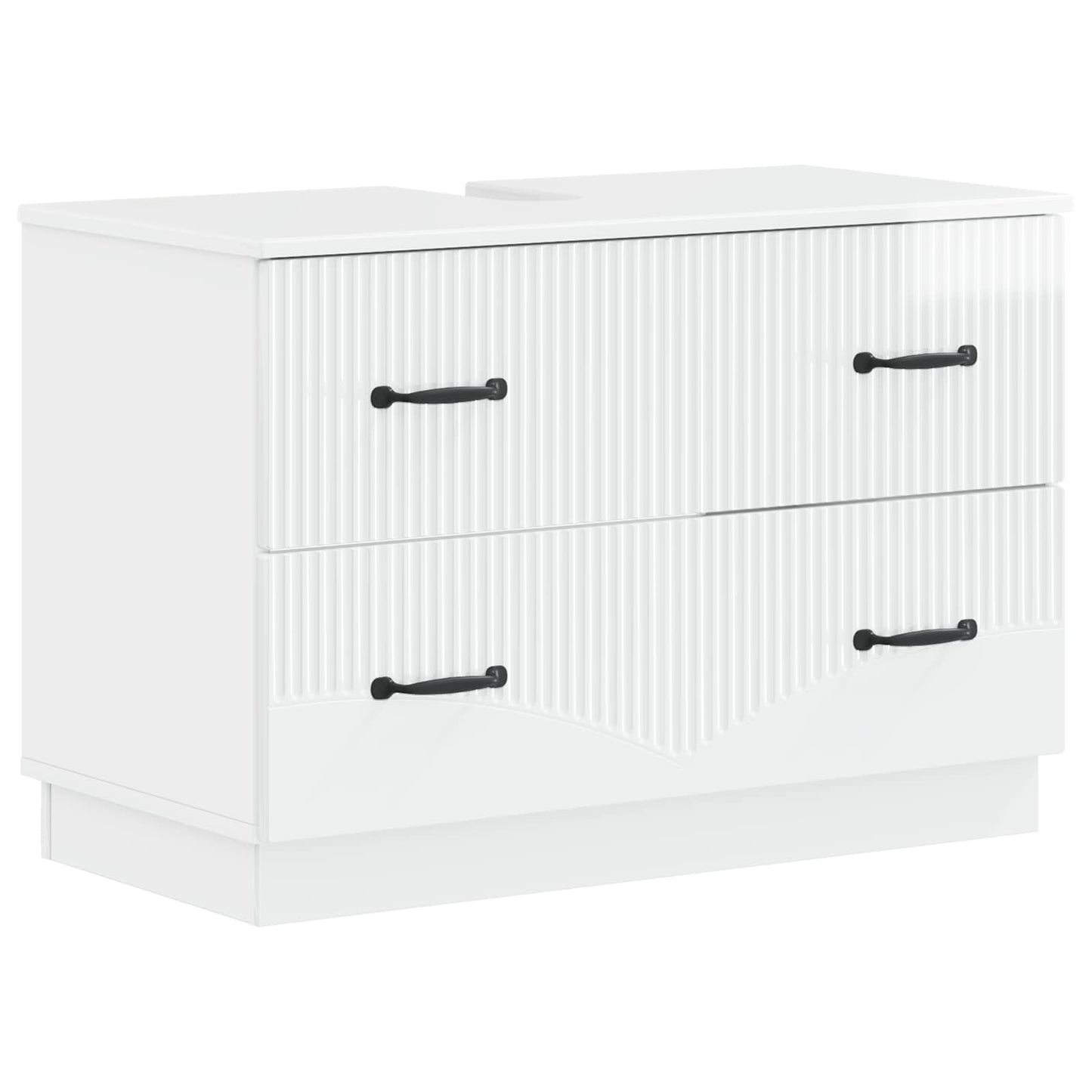 Set di armadietti da bagno in 3 pezzi HOORN Bianco Lucido