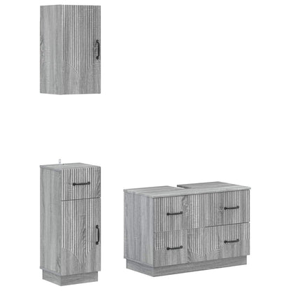 Set di armadietti da bagno in 3 pezzi HOORN Sonoma grigio