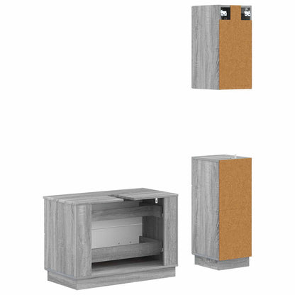 Set di armadietti da bagno in 3 pezzi HOORN Sonoma grigio