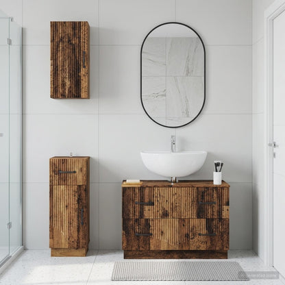 Set di armadietti da bagno in 3 pezzi HOORN Legno antico