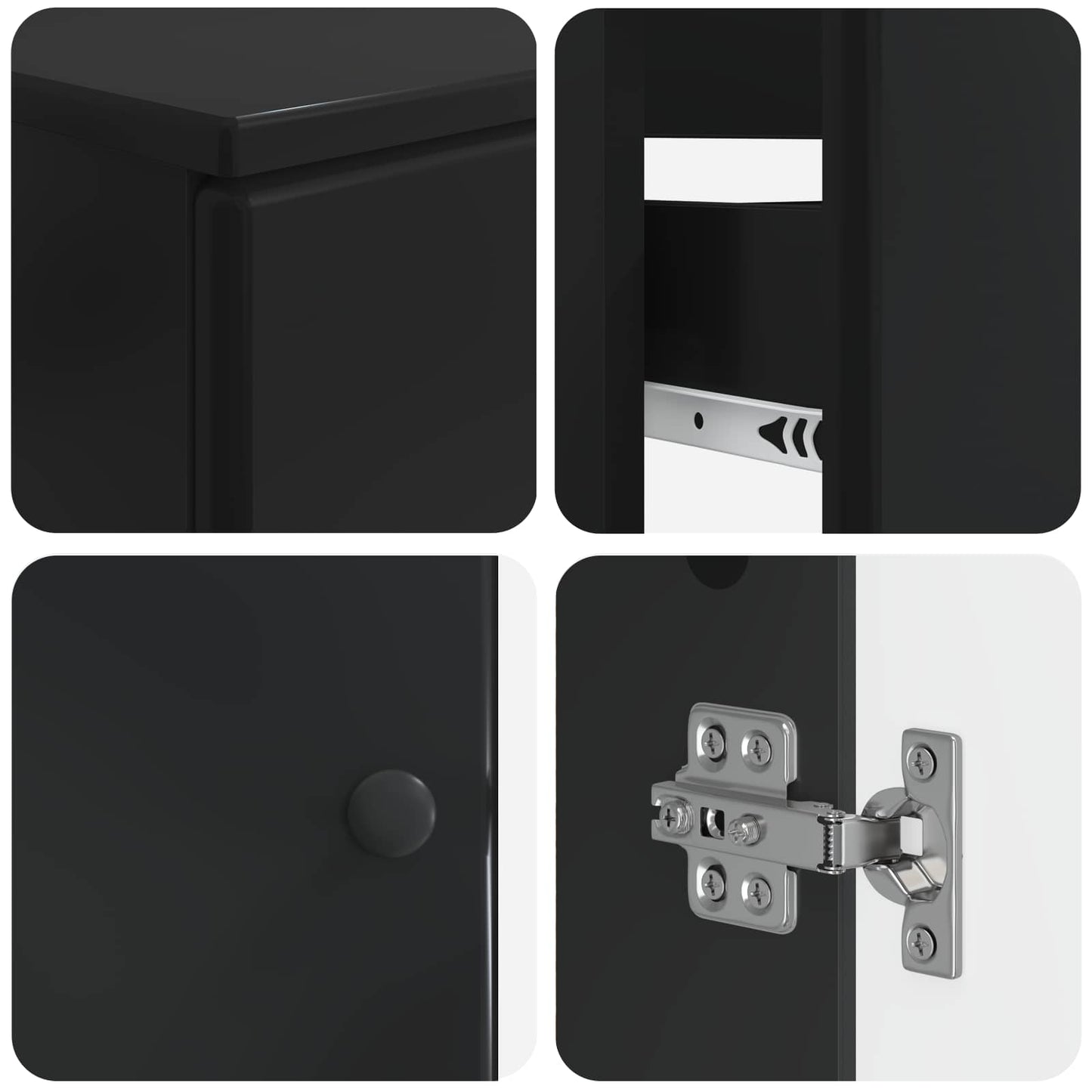 Set di armadietti da bagno in 3 pezzi BREDA Nero