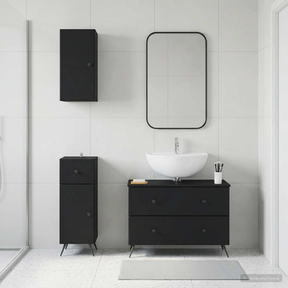 Set di armadietti da bagno in 3 pezzi BREDA Nero