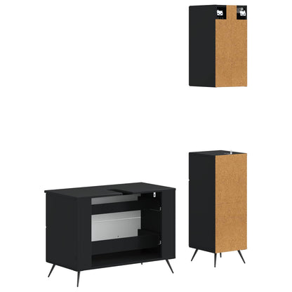 Set di armadietti da bagno in 3 pezzi BREDA Nero
