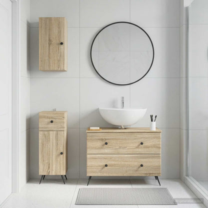 Set di armadietti da bagno in 3 pezzi BREDA Rovere Sonoma