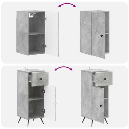 Set di armadietti da bagno in 3 pezzi BREDA Grigio Cemento