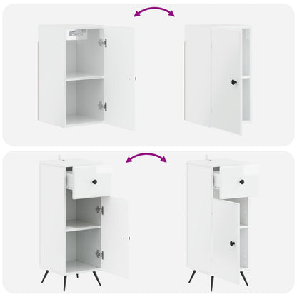 Set di armadietti da bagno in 3 pezzi BREDA Bianco Lucido