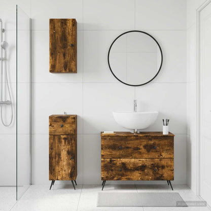 Set di armadietti da bagno in 3 pezzi BREDA Rovere Fumo