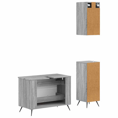 Set di armadietti da bagno in 3 pezzi BREDA Sonoma grigio