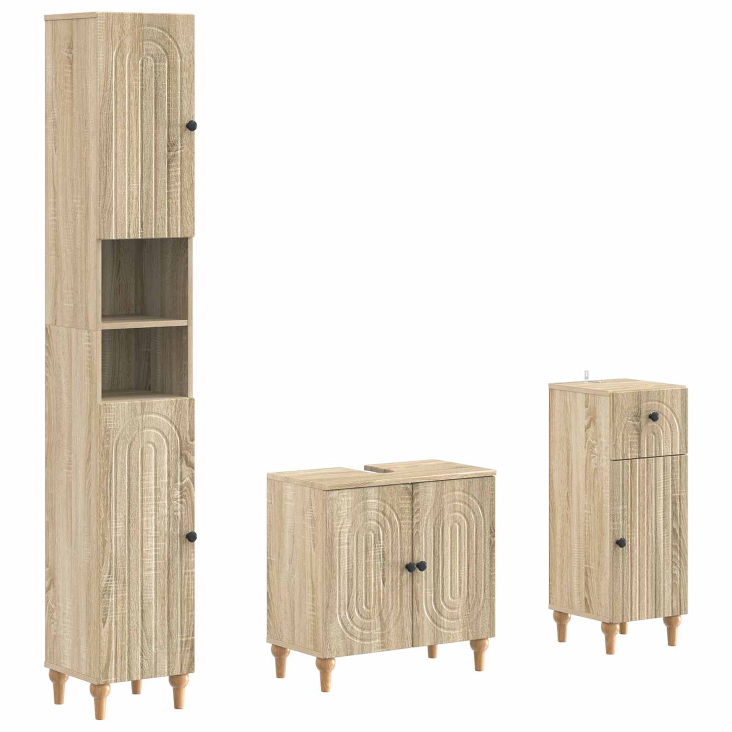 Set di armadietti da bagno in 3 pezzi ALKMAAR | homemem39
