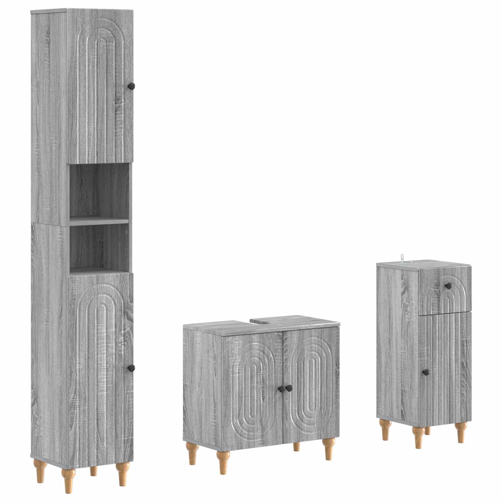 Set di armadietti da bagno in 3 pezzi ALKMAAR | homemem39