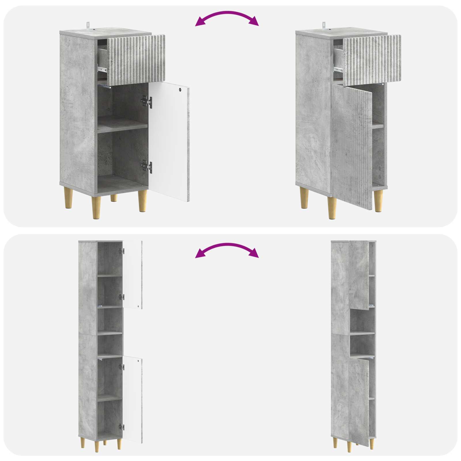 Set di armadietti da bagno in 3 pezzi ARNHEM | homemem39