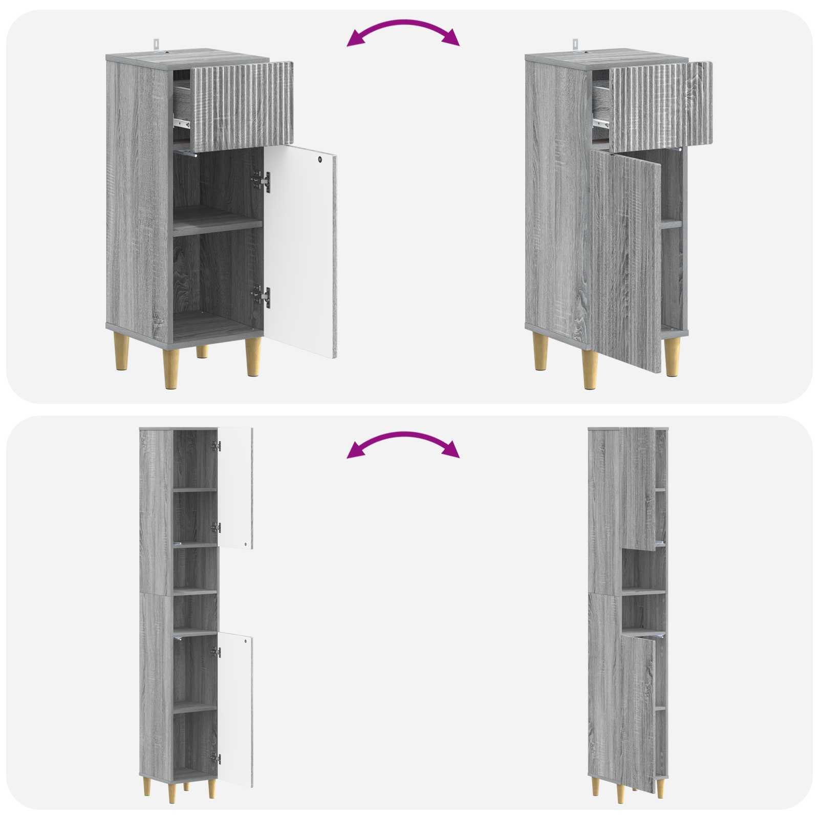 Set di armadietti da bagno in 3 pezzi ARNHEM | homemem39