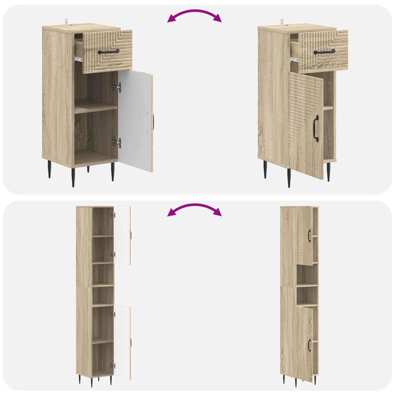 Set di armadietti da bagno in 3 pezzi HAARLEM | homemem39