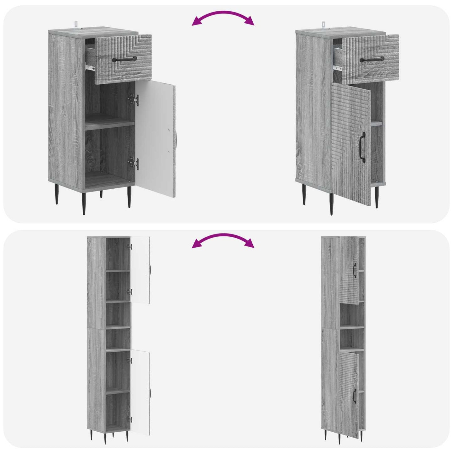 Set di armadietti da bagno in 3 pezzi HAARLEM | homemem39