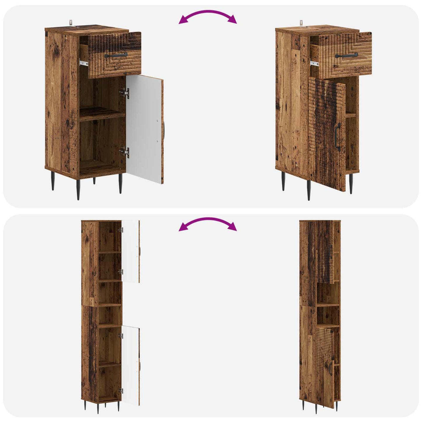 Set di armadietti da bagno in 3 pezzi HAARLEM | homemem39