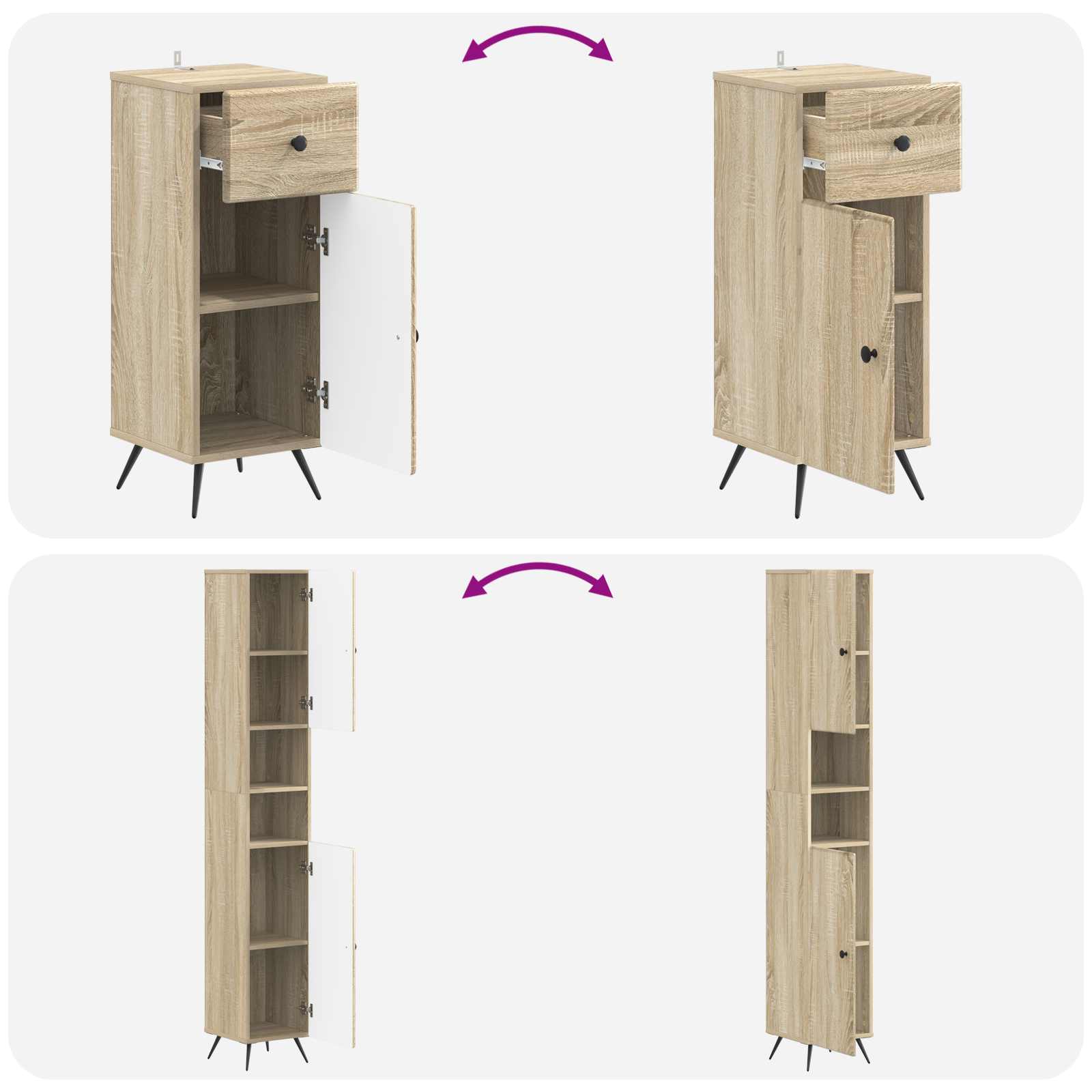 Set di armadietti da bagno in 3 pezzi BREDA | homemem39
