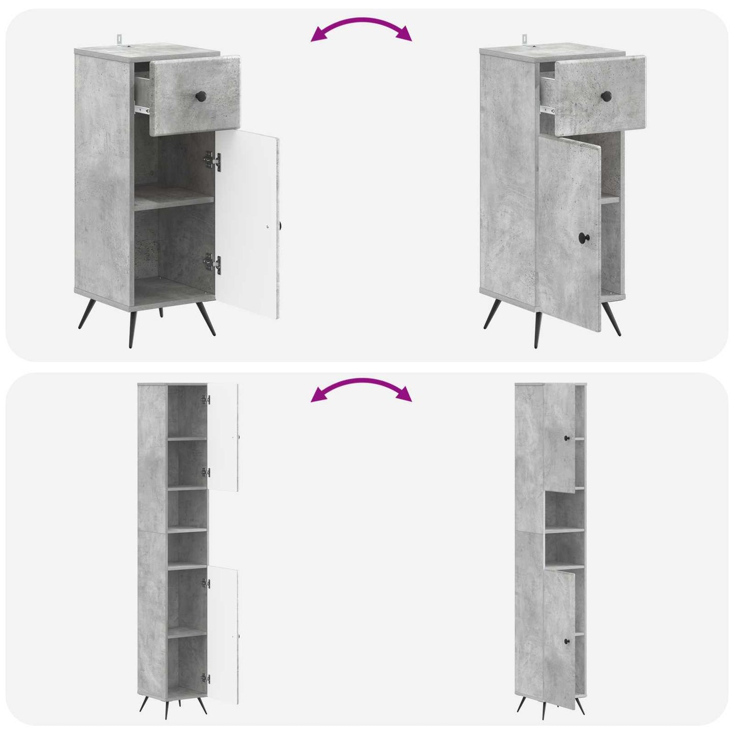 Set di armadietti da bagno in 3 pezzi BREDA | homemem39