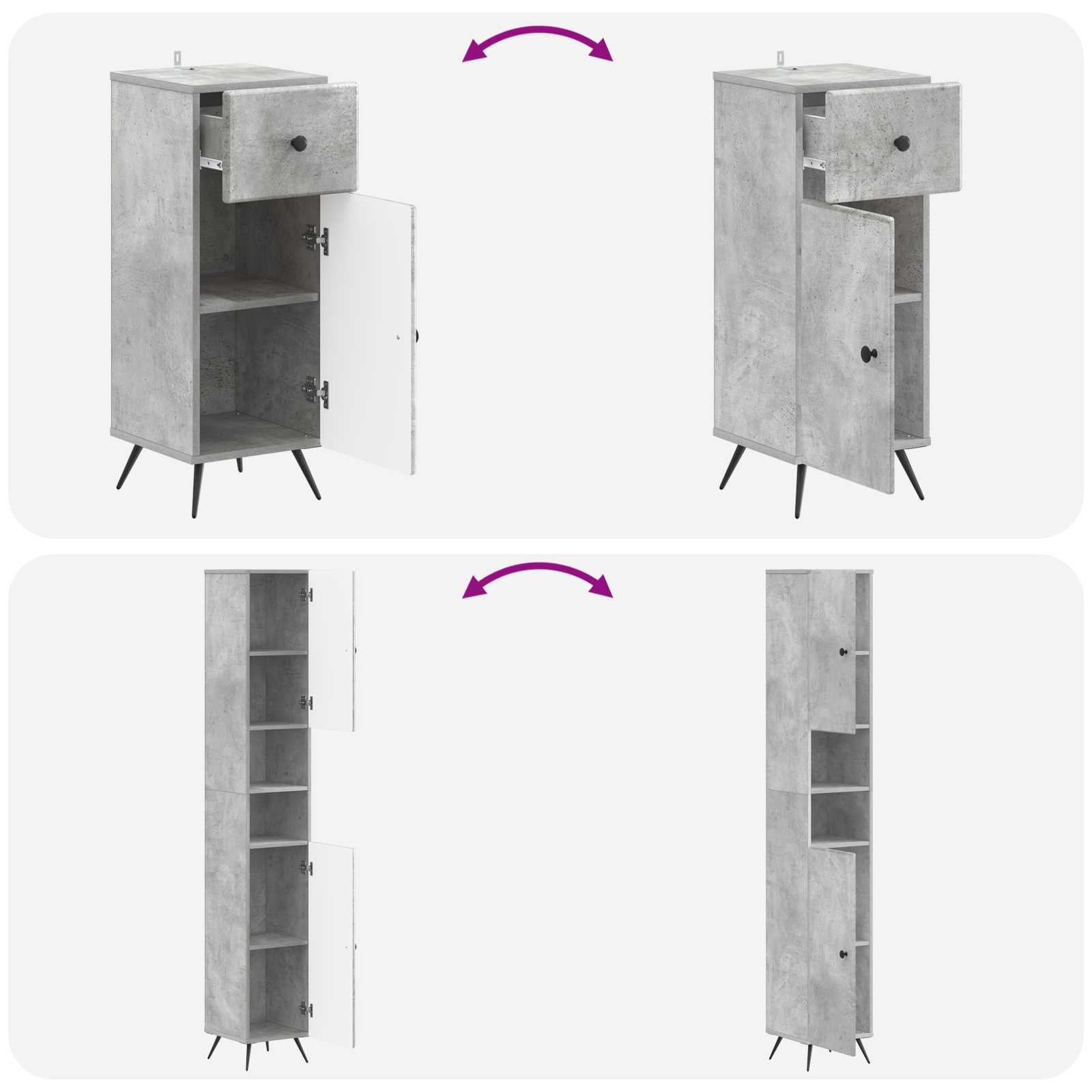 Set di armadietti da bagno in 3 pezzi BREDA | homemem39