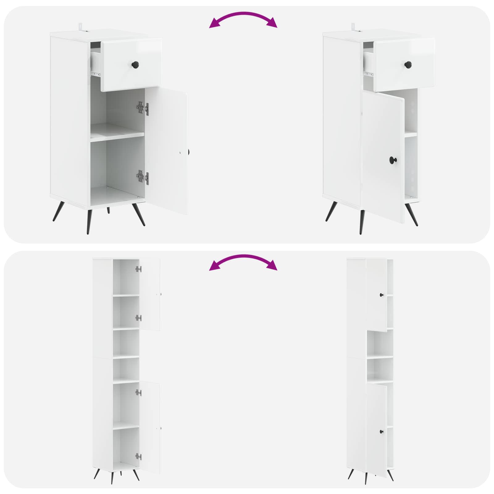 Set di armadietti da bagno in 3 pezzi BREDA | homemem39