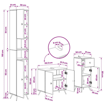 Set di armadietti da bagno in 3 pezzi BREDA | homemem39