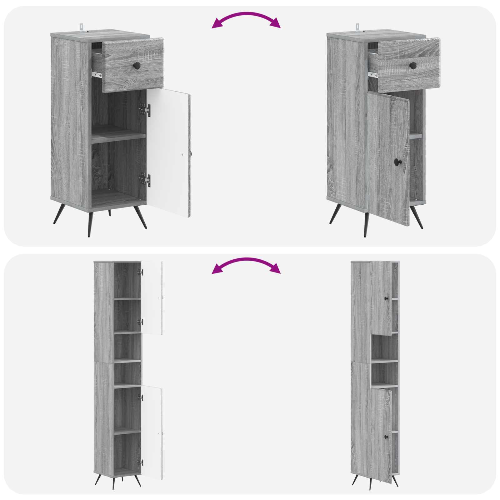 Set di armadietti da bagno in 3 pezzi BREDA | homemem39