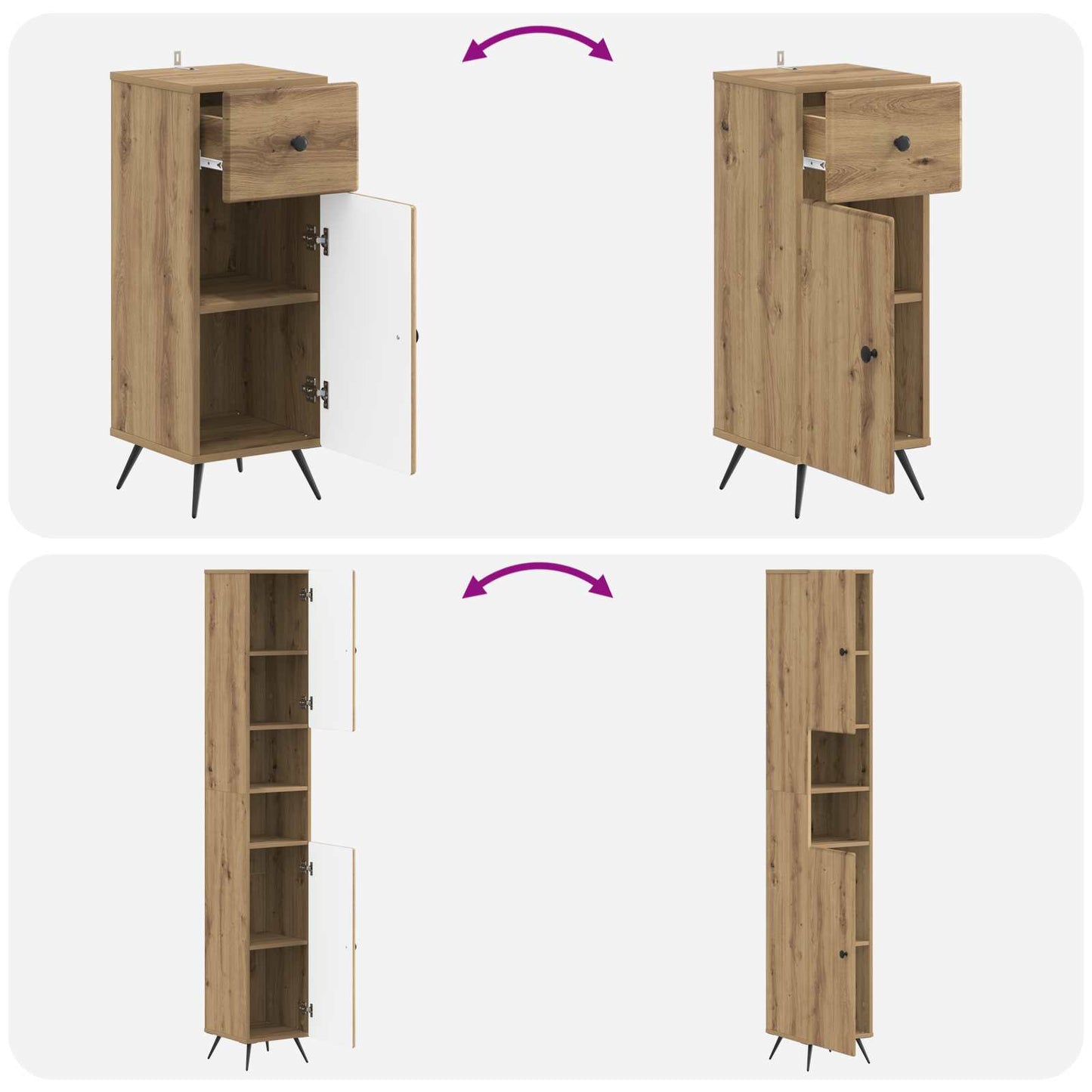 Set di armadietti da bagno in 3 pezzi BREDA | homemem39