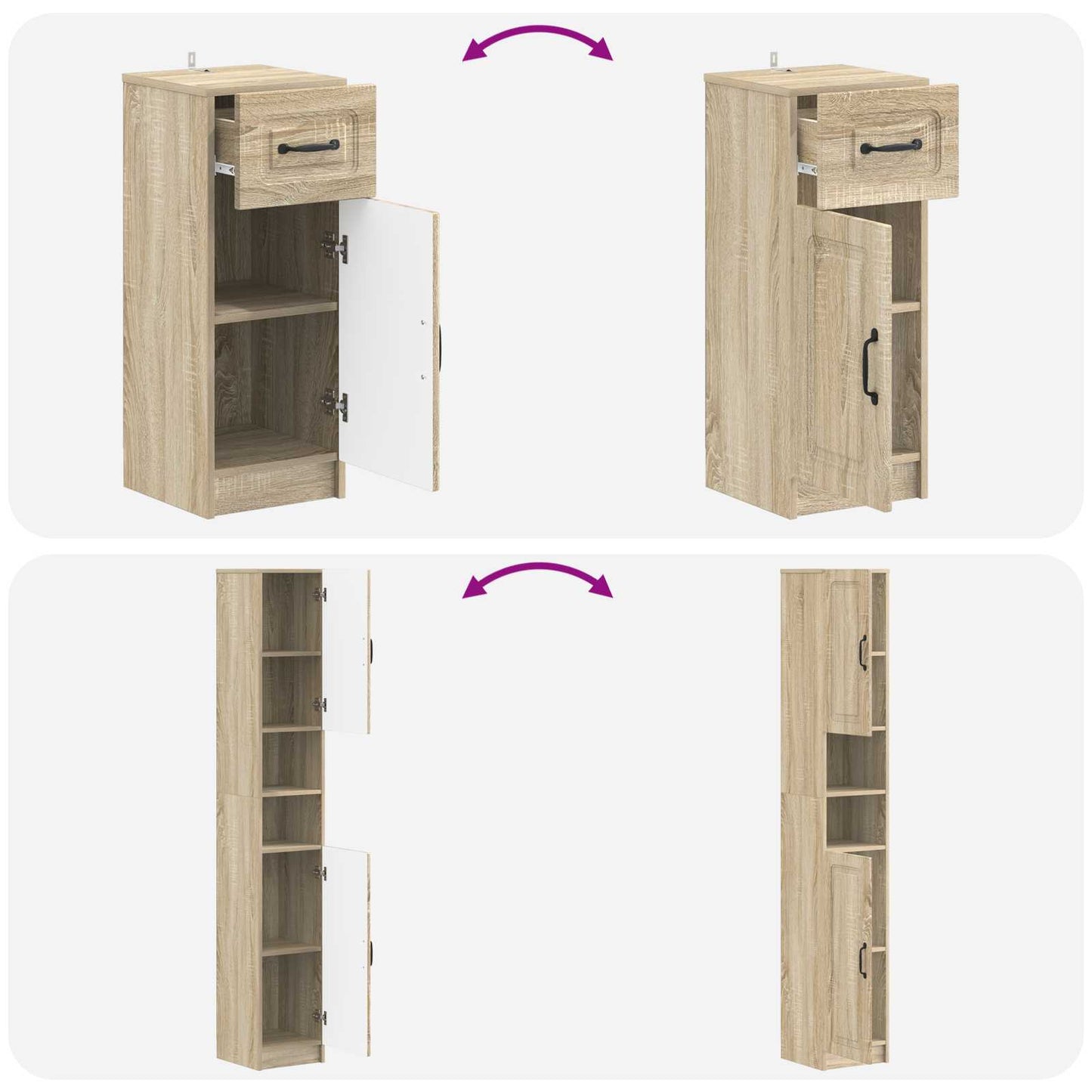 Set di armadietti da bagno in 3 pezzi UTRECHT | homemem39