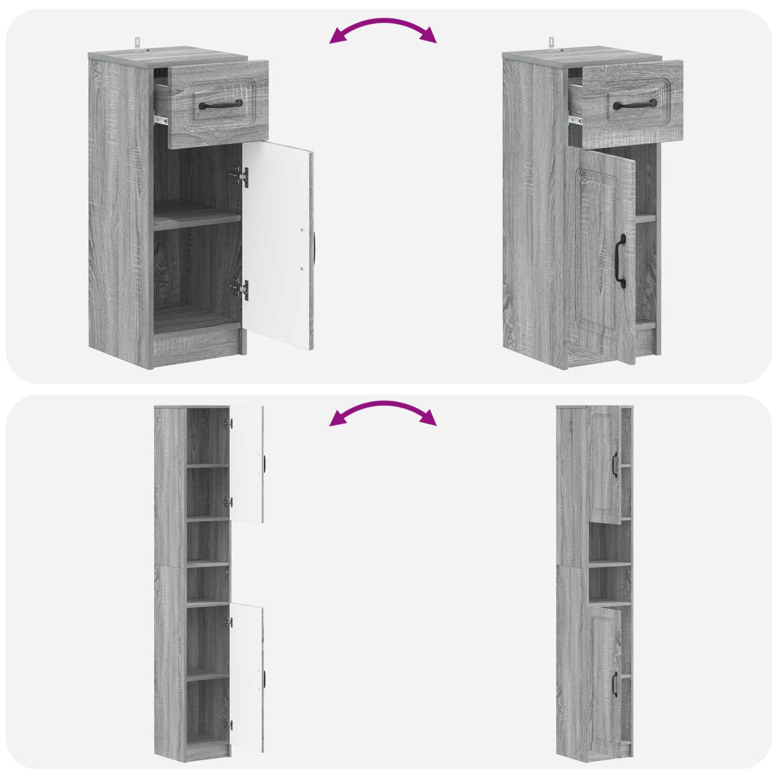 Set di armadietti da bagno in 3 pezzi UTRECHT | homemem39