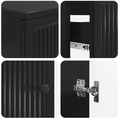 Set di Mobili da Bagno da 4 Pezzi EDE Nero Legno ingegnerizzato | homemem39