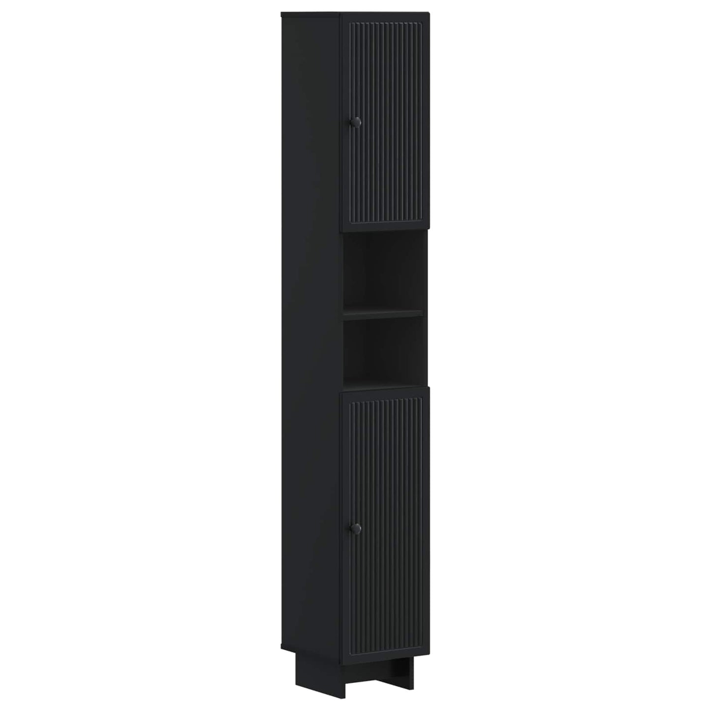 Set di Mobili da Bagno da 4 Pezzi EDE Nero Legno ingegnerizzato | homemem39