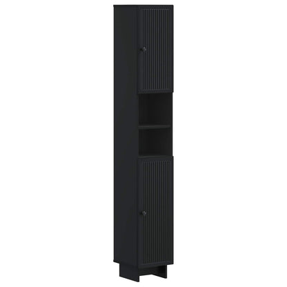 Set di Mobili da Bagno da 4 Pezzi EDE Nero Legno ingegnerizzato | homemem39