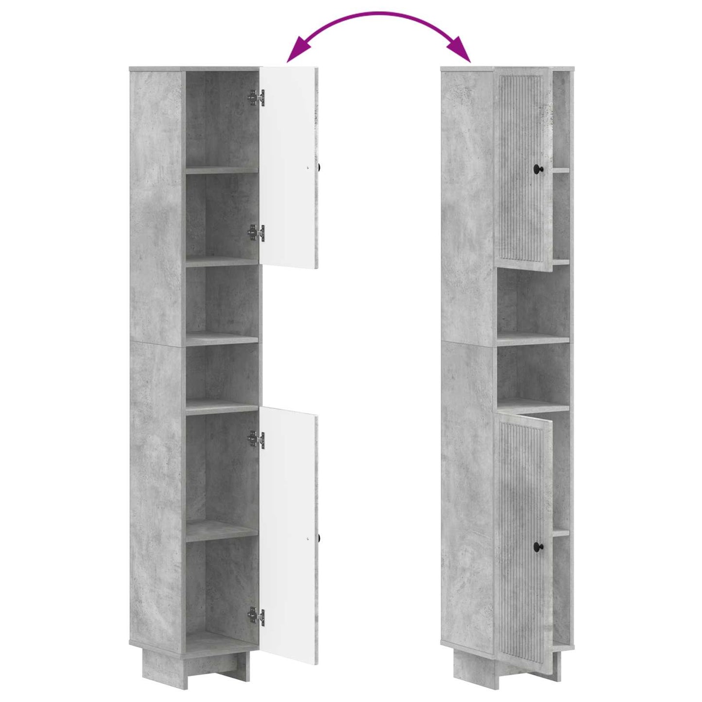 Set di Mobili da Bagno da 4 Pezzi EDE Grigio Cemento | homemem39