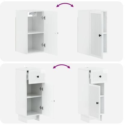 Set di Mobili da Bagno da 4 Pezzi EDE Bianco Lucido | homemem39