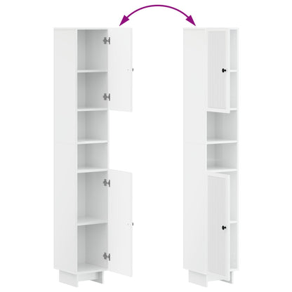 Set di Mobili da Bagno da 4 Pezzi EDE Bianco Lucido | homemem39