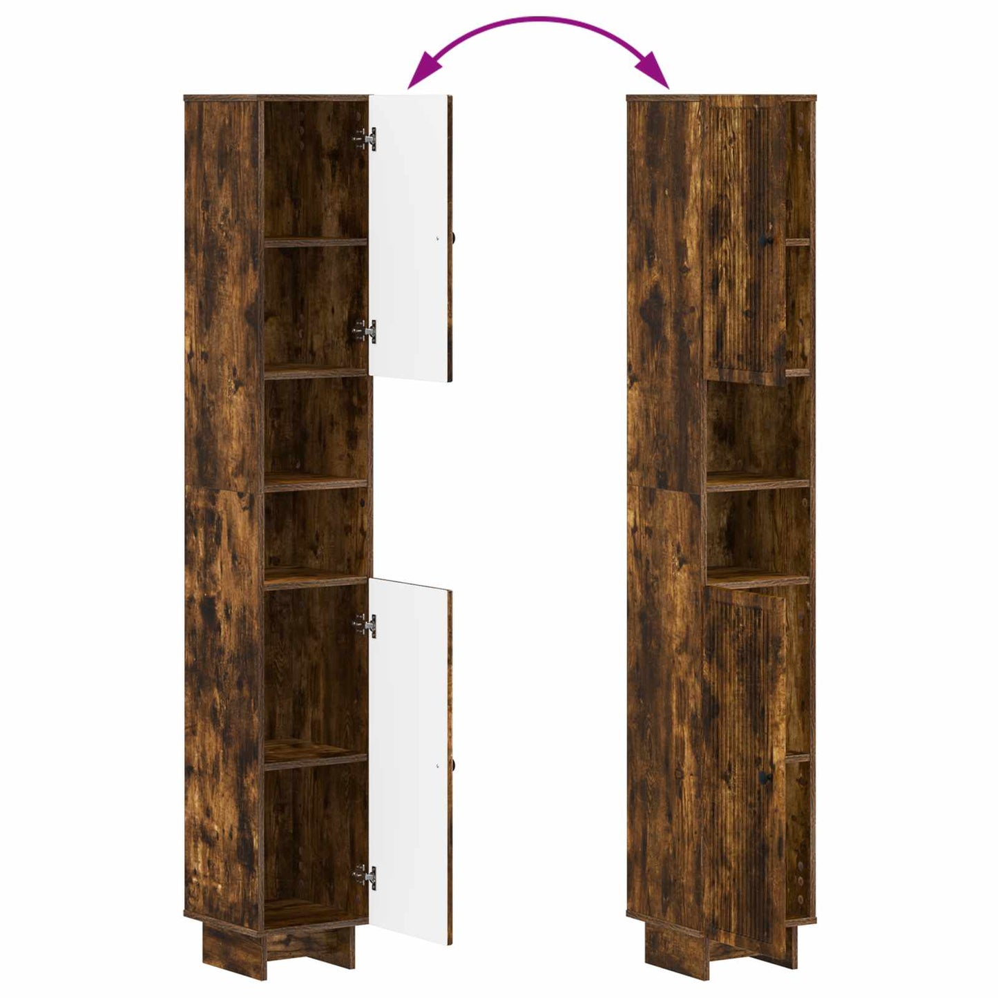 Set di Mobili da Bagno da 4 Pezzi EDE Rovere Fumo | homemem39