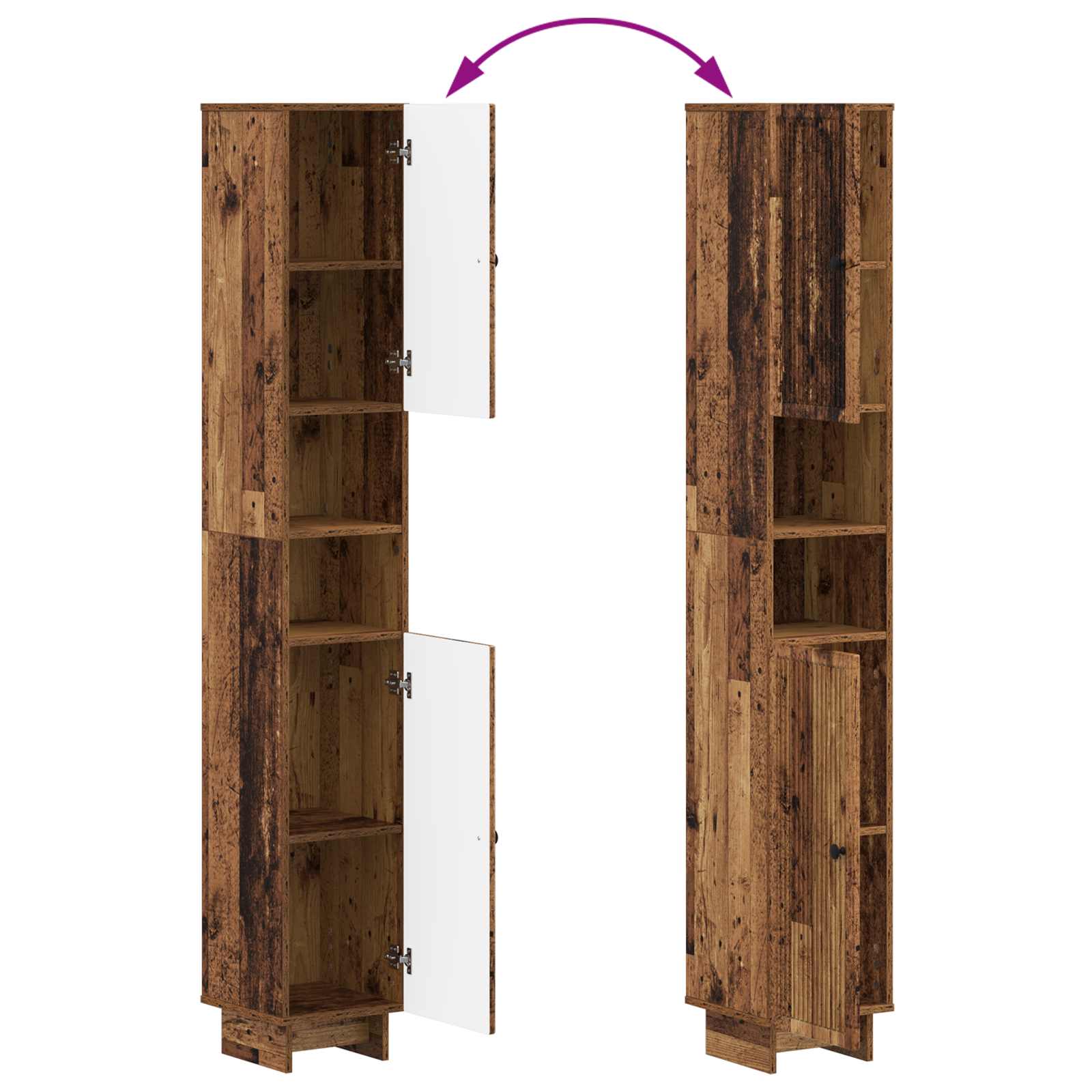 Set di Mobili da Bagno da 4 Pezzi EDE Legno antico | homemem39