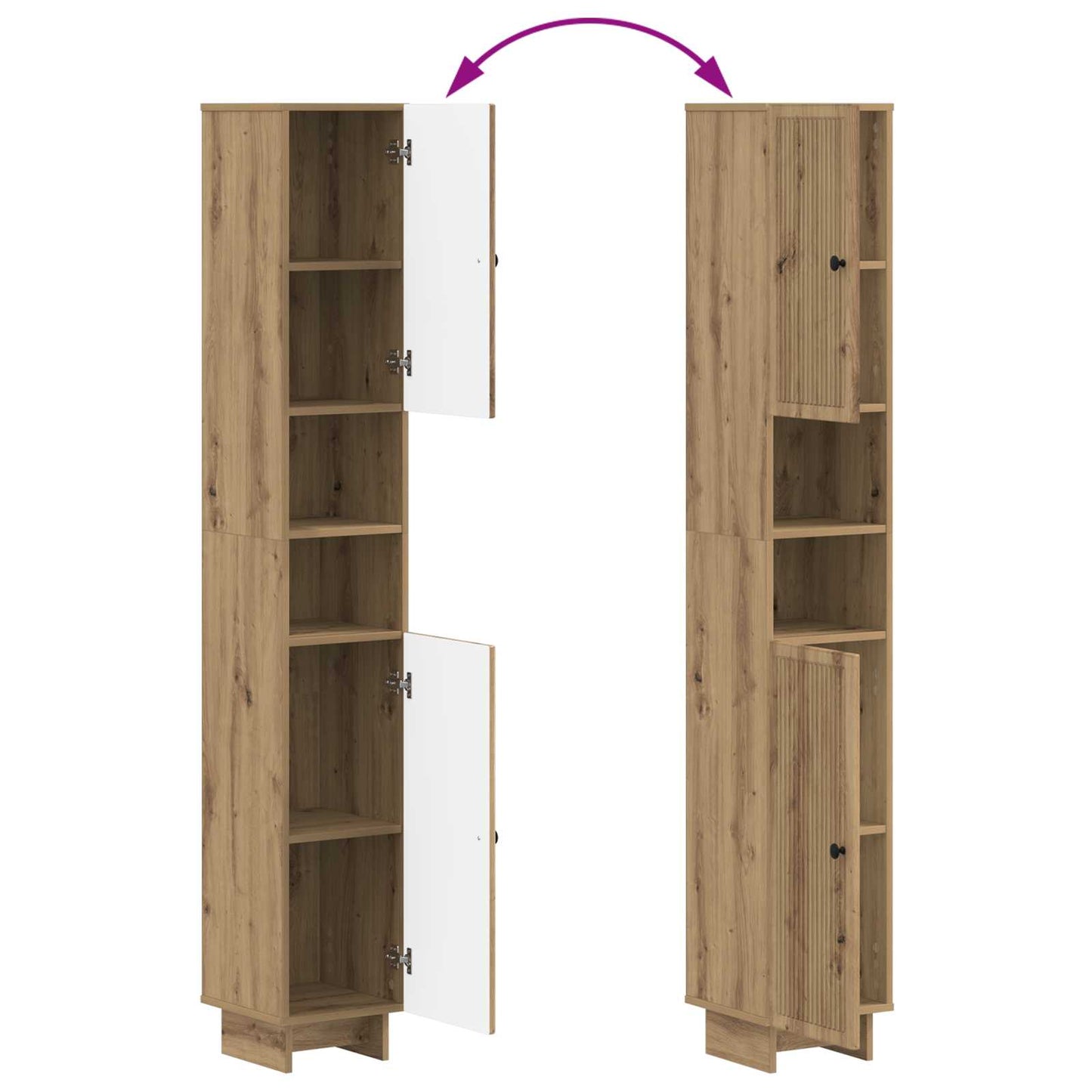 Set di Mobili da Bagno da 4 Pezzi EDE Rovere Artigianale | homemem39