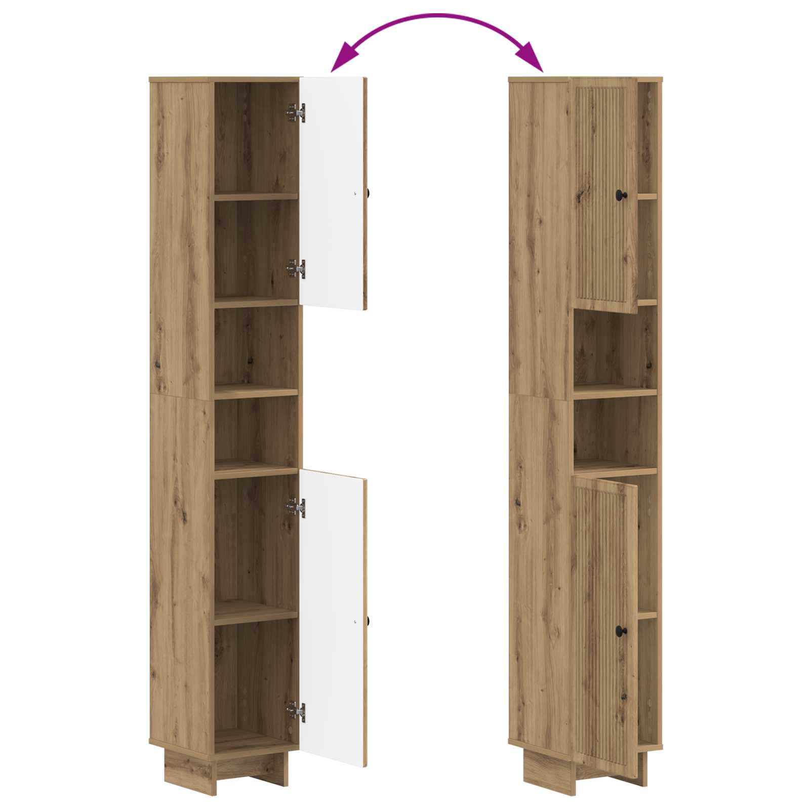 Set di Mobili da Bagno da 4 Pezzi EDE Rovere Artigianale | homemem39