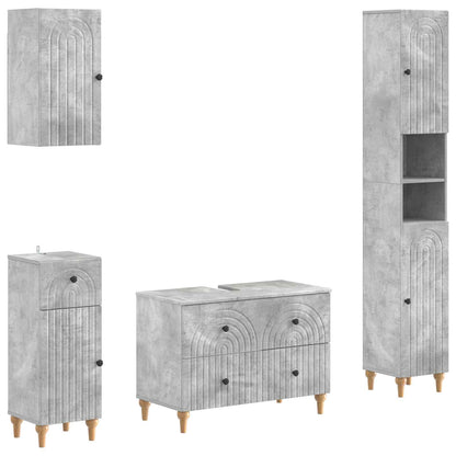 Set di Mobili da Bagno da 4 Pezzi ALKMAAR Grigio Cemento | homemem39