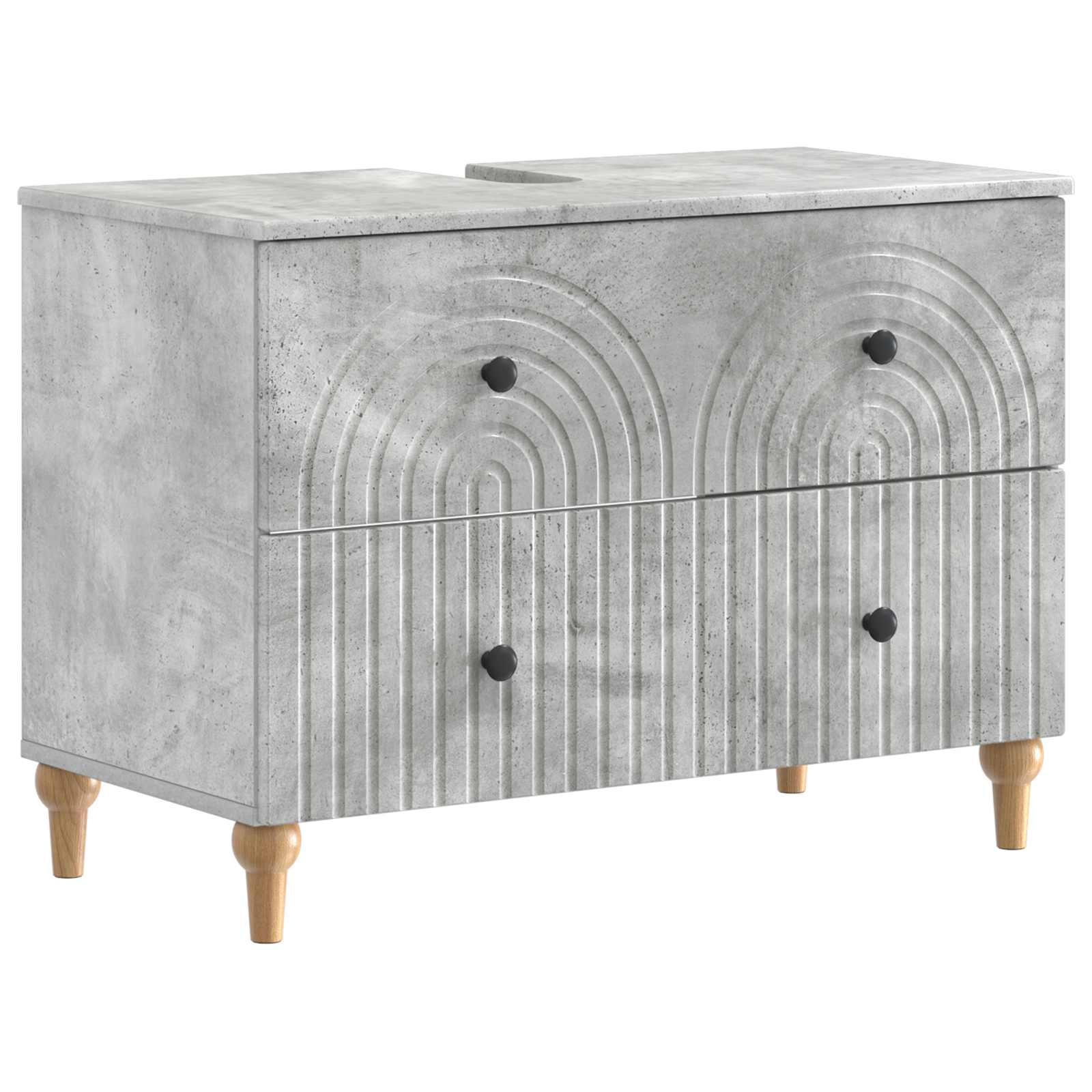 Set di Mobili da Bagno da 4 Pezzi ALKMAAR Grigio Cemento | homemem39