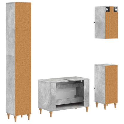 Set di Mobili da Bagno da 4 Pezzi ALKMAAR Grigio Cemento | homemem39