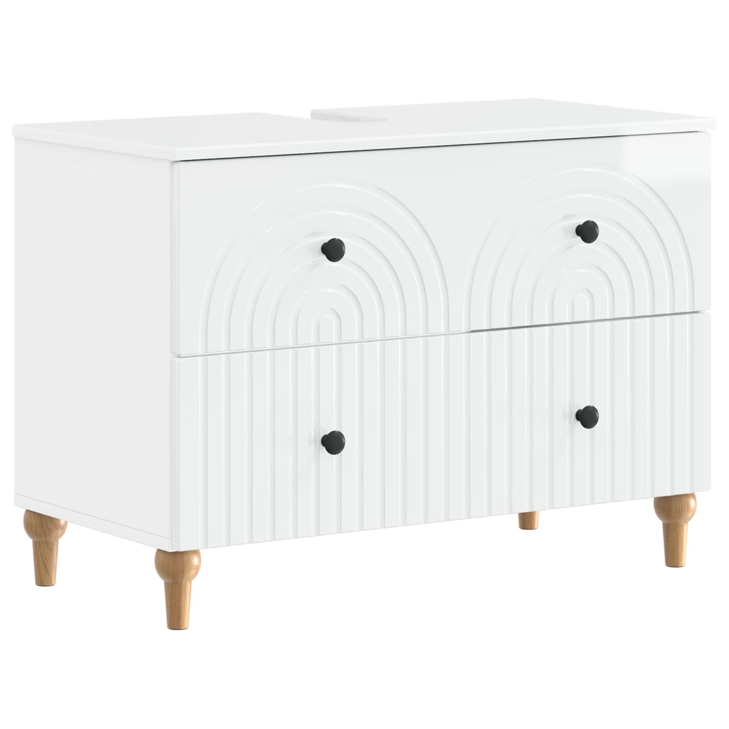 Set di Mobili da Bagno da 4 Pezzi ALKMAAR Bianco Lucido | homemem39