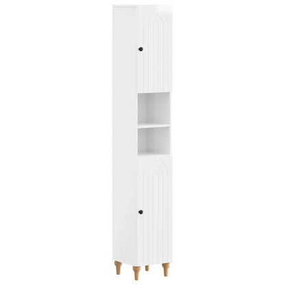 Set di Mobili da Bagno da 4 Pezzi ALKMAAR Bianco Lucido | homemem39